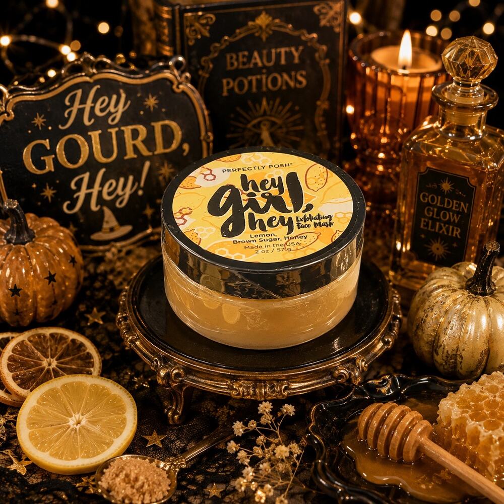Perfectly Posh Hey Girl Hey Exfoliating Face Mask Lemon Honey Rare 2 oz